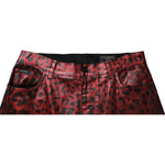 Dolce & Gabbana Red Leopard Cotton Straight Men Denim Jeans PAN75148-48