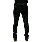 Dolce & Gabbana Black Green Stripes Cotton Skinny Denim Jeans PAN75150-48