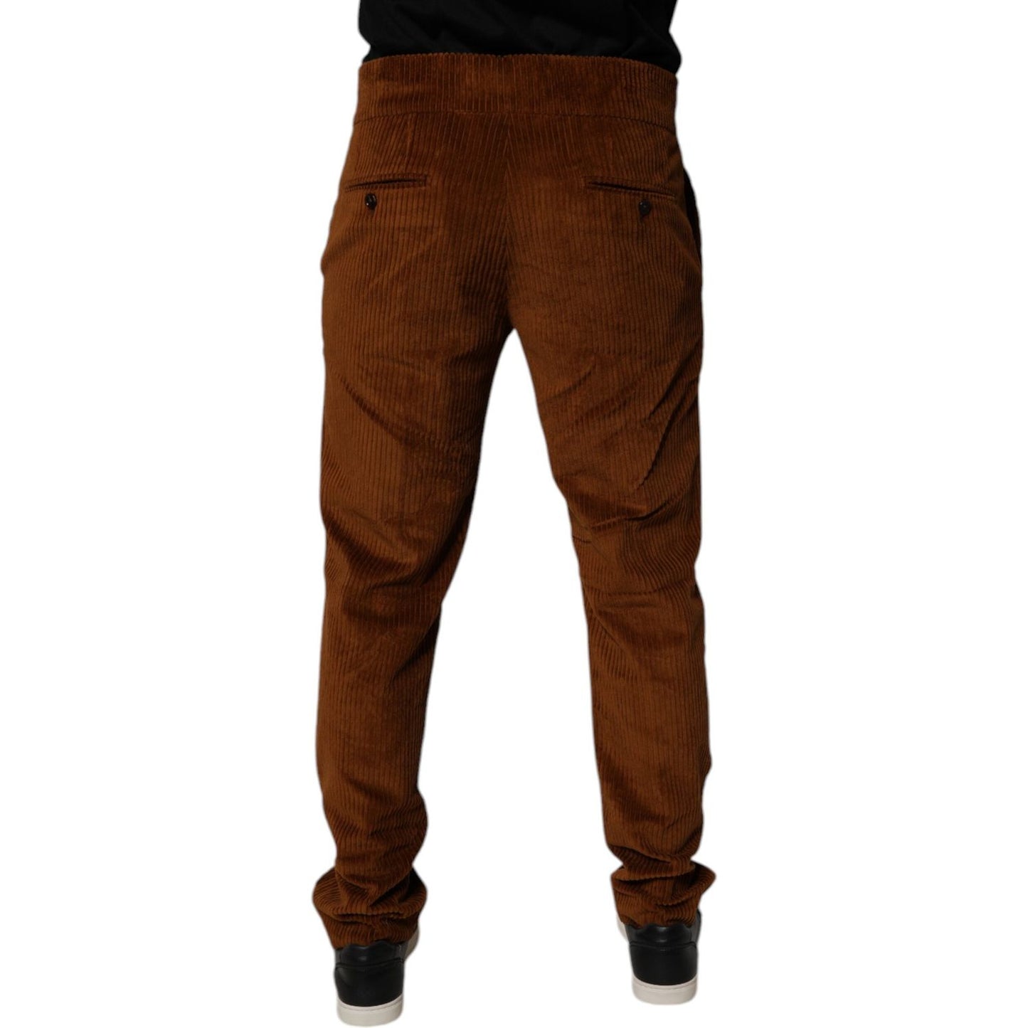 Dolce & Gabbana Dark Brown Corduroy Cotton Skinny Denim Jeans PAN75156-48