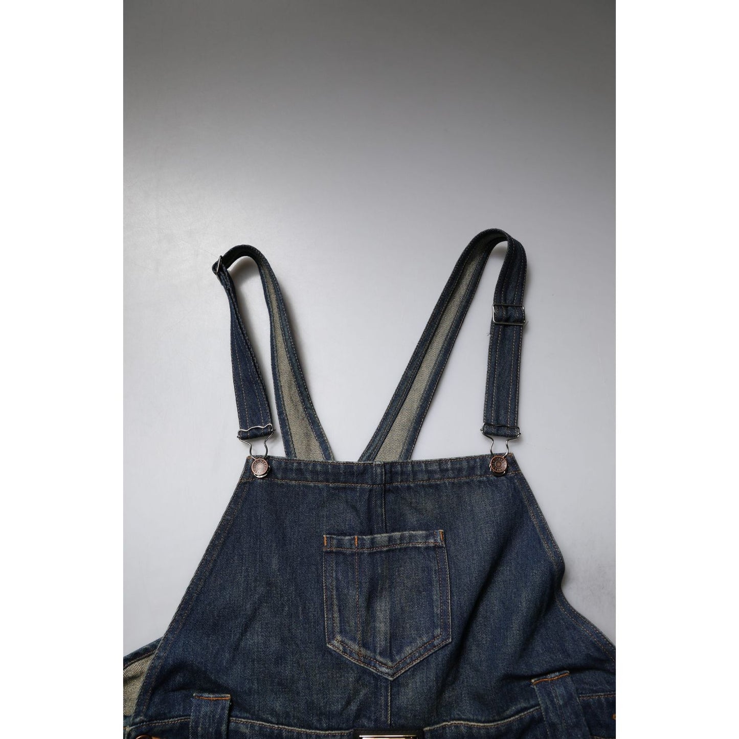 Dolce & Gabbana Dark Blue Cotton Men Jumpsuit Denim Jeans