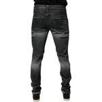 Dolce & Gabbana Dark Gray Tattered Cotton Skinny Denim Jeans PAN75173-48