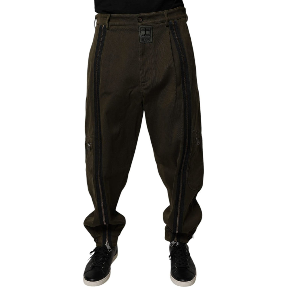 Dolce & Gabbana Dark Brown Cotton Jogger Cargo Pants PAN75174-52