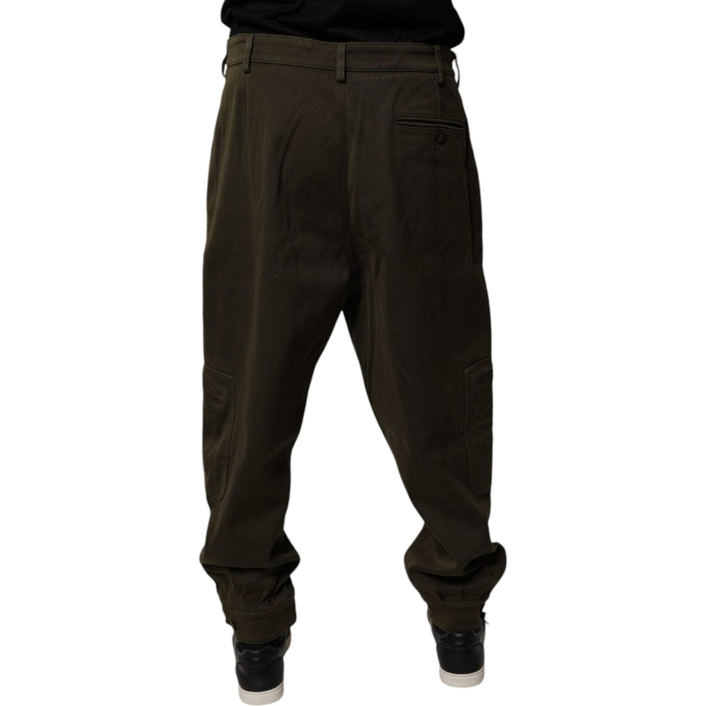 Dolce & Gabbana Dark Brown Cotton Jogger Cargo Pants PAN75174-52