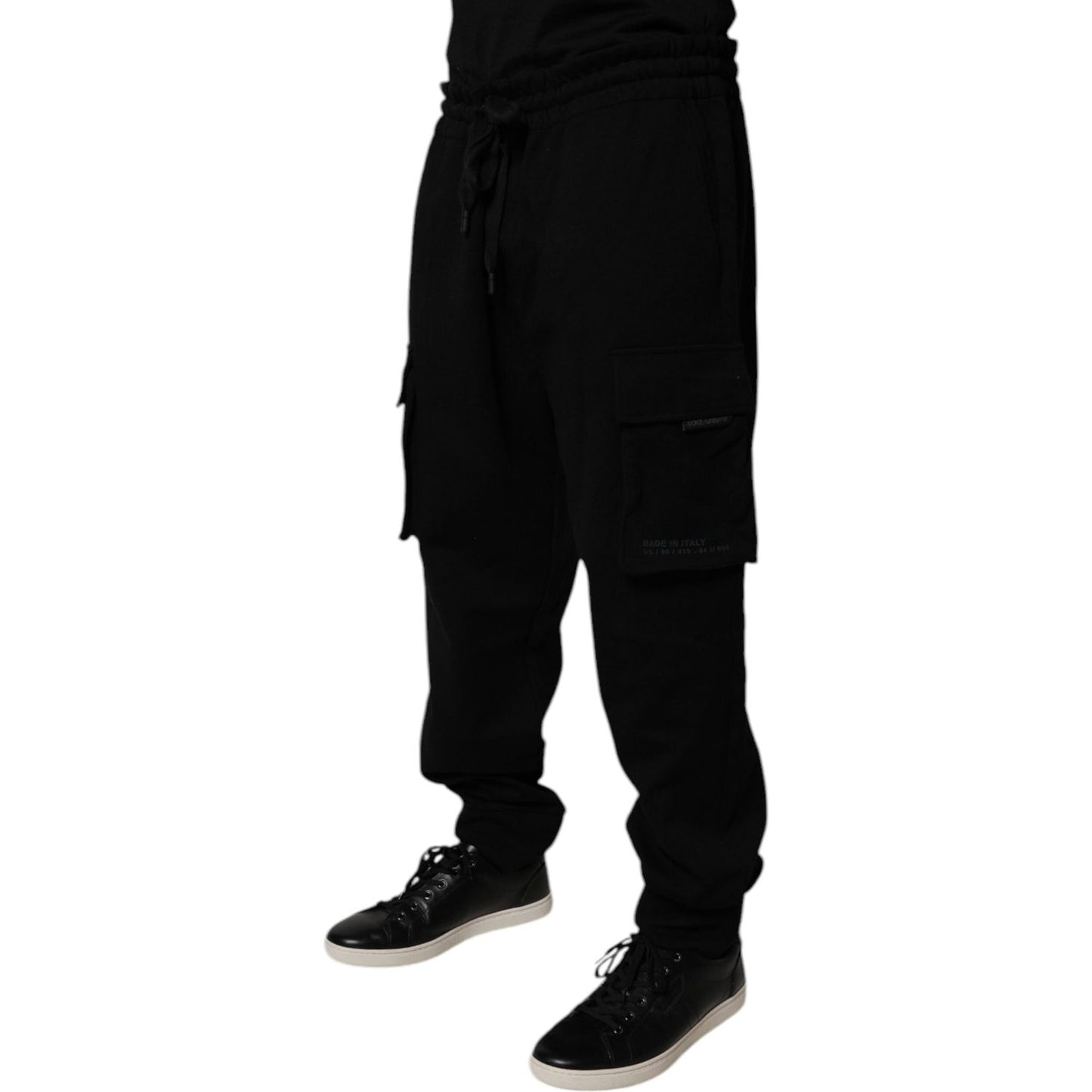 Dolce & Gabbana Black Cotton Jogger Cargo Sweatpants Pants PAN75221-60