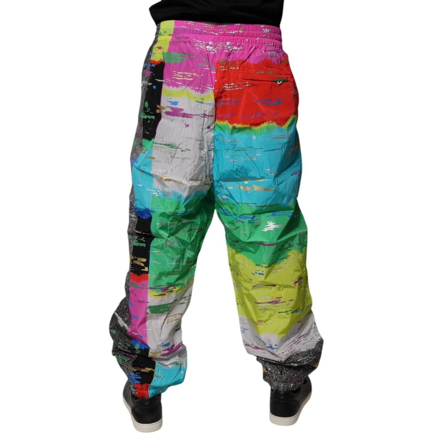 Dolce & Gabbana Multicolor Patchwork Mid Waist Sweatpants Pants PAN75229-60