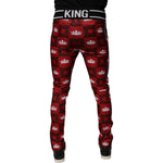 Dolce & Gabbana Red Crown Logo Monogram Men Sweatpants Pants PAN75230-44