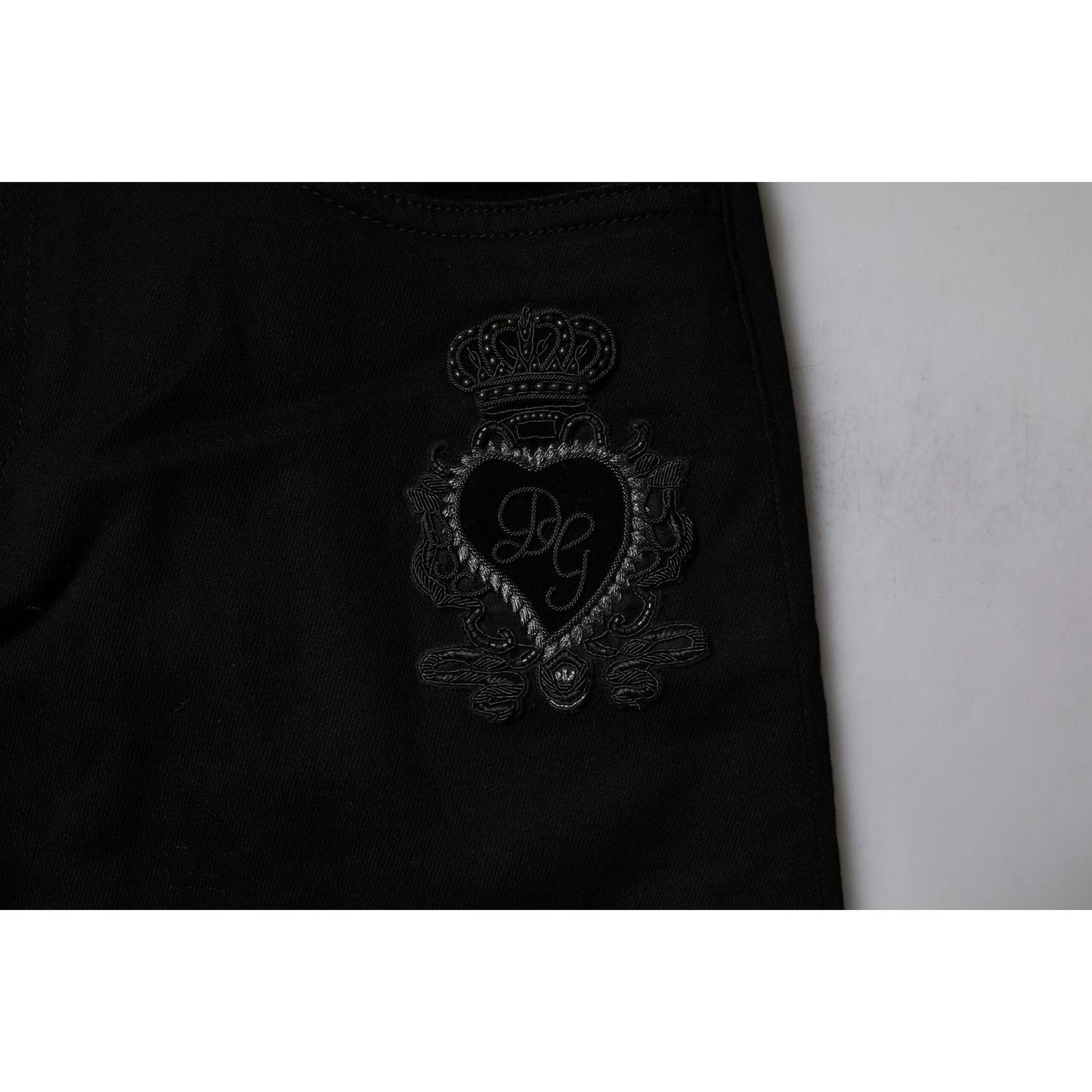 Dolce & Gabbana Black Sacred Heart Cotton Skinny Denim Jeans PAN75234-56