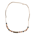 Dolce & Gabbana Black Gold Wooden Beaded Logo Pendant Necklace