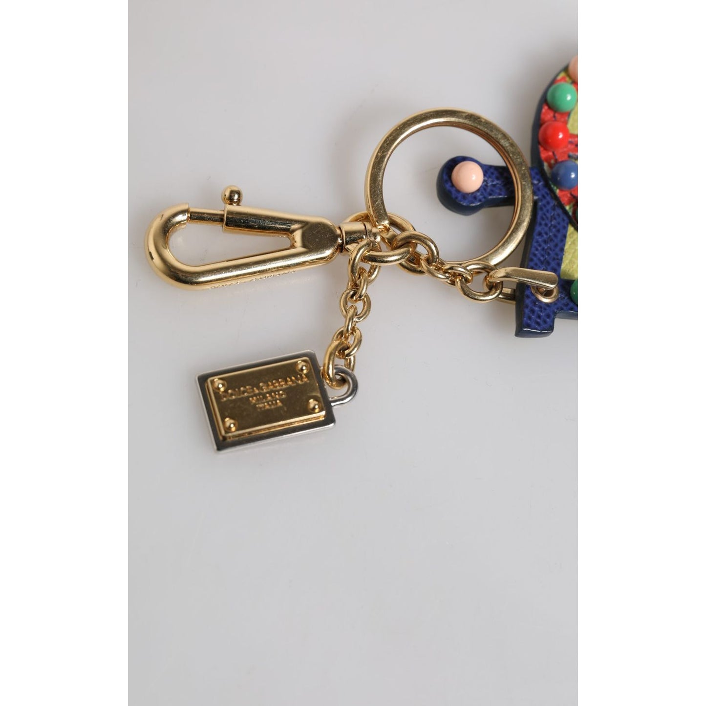 Dolce & Gabbana Multicolor Gold Tone Carretto Keychain Keyring SMY10763