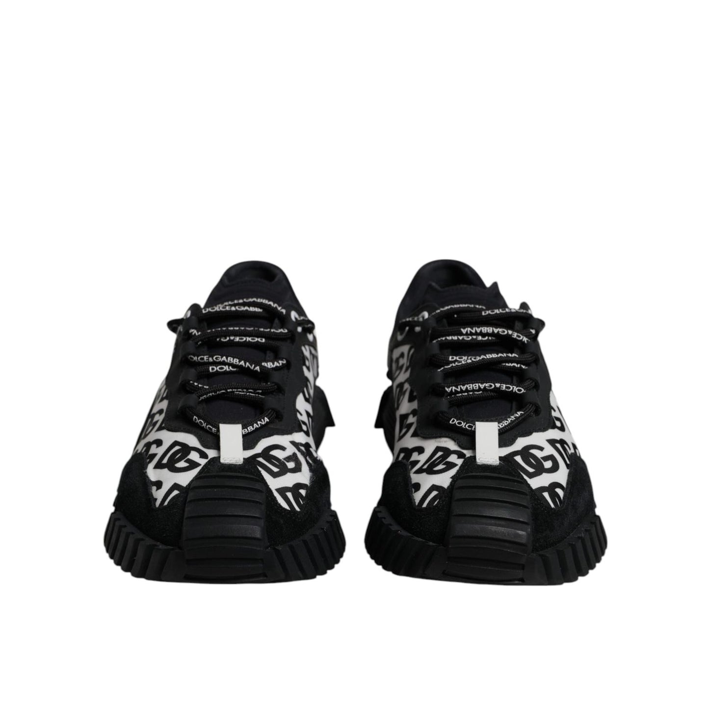 Dolce & Gabbana Black Logo Lace Up Low Top NS1 Sneakers Shoes MV7199-44