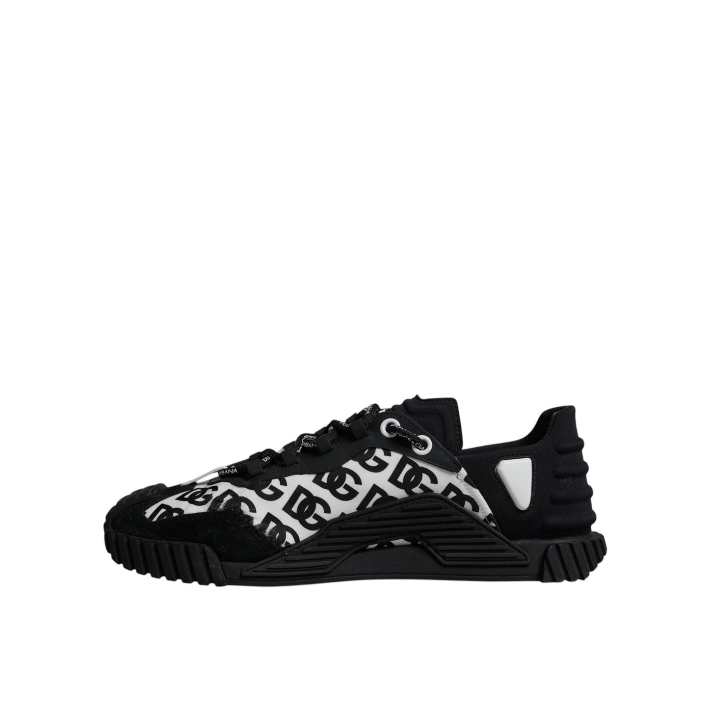 Dolce & Gabbana Black Logo Lace Up Low Top NS1 Sneakers Shoes MV7199-44