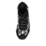 Dolce & Gabbana Black Logo Lace Up Low Top NS1 Sneakers Shoes MV7199-44