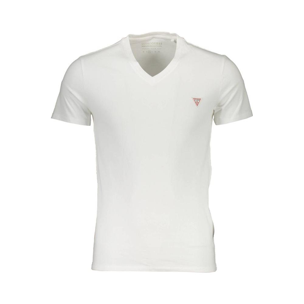Guess Jeans White Cotton Men T-Shirt Guess Jeans Light Gray