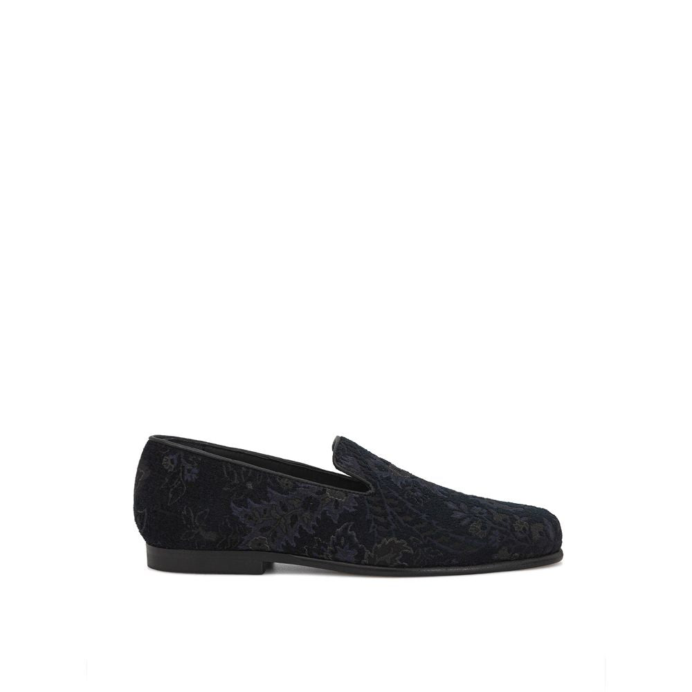 Etro Blue Leather Slip-On Loafer ET-7402673-EU40/US7