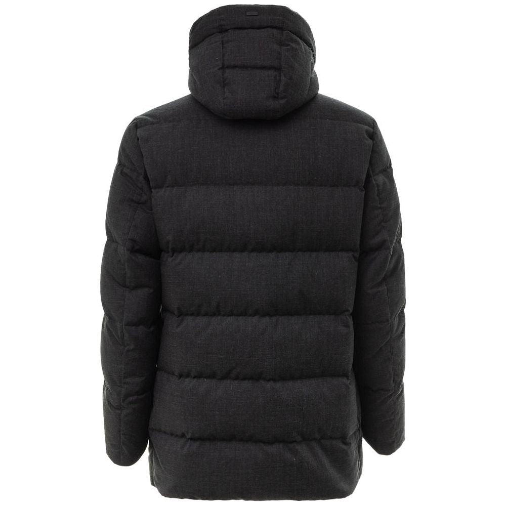 Herno Black Polyester Jacket Herno Dark Slate Gray