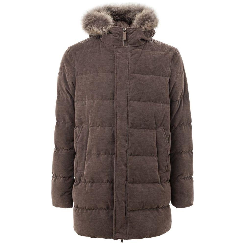 Herno Brown Cotton Jacket Herno Dark Slate Gray