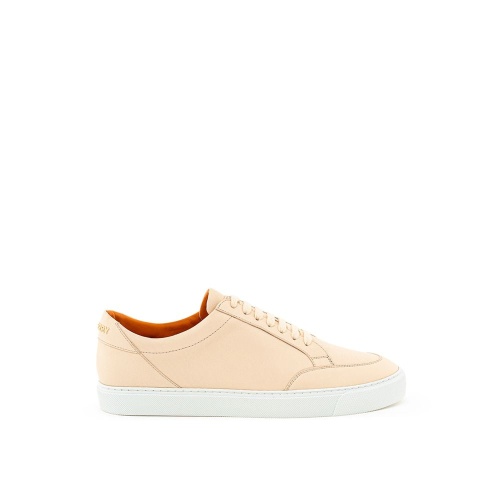 Burberry Pink Leather Low Top Sneakers