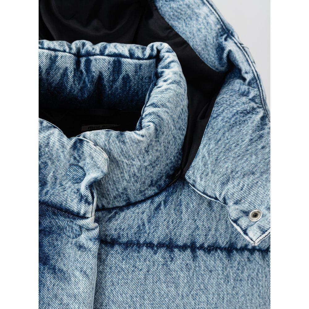 Miu Miu Blue Polyester Jackets & Coat Miu Miu Dark Slate Gray