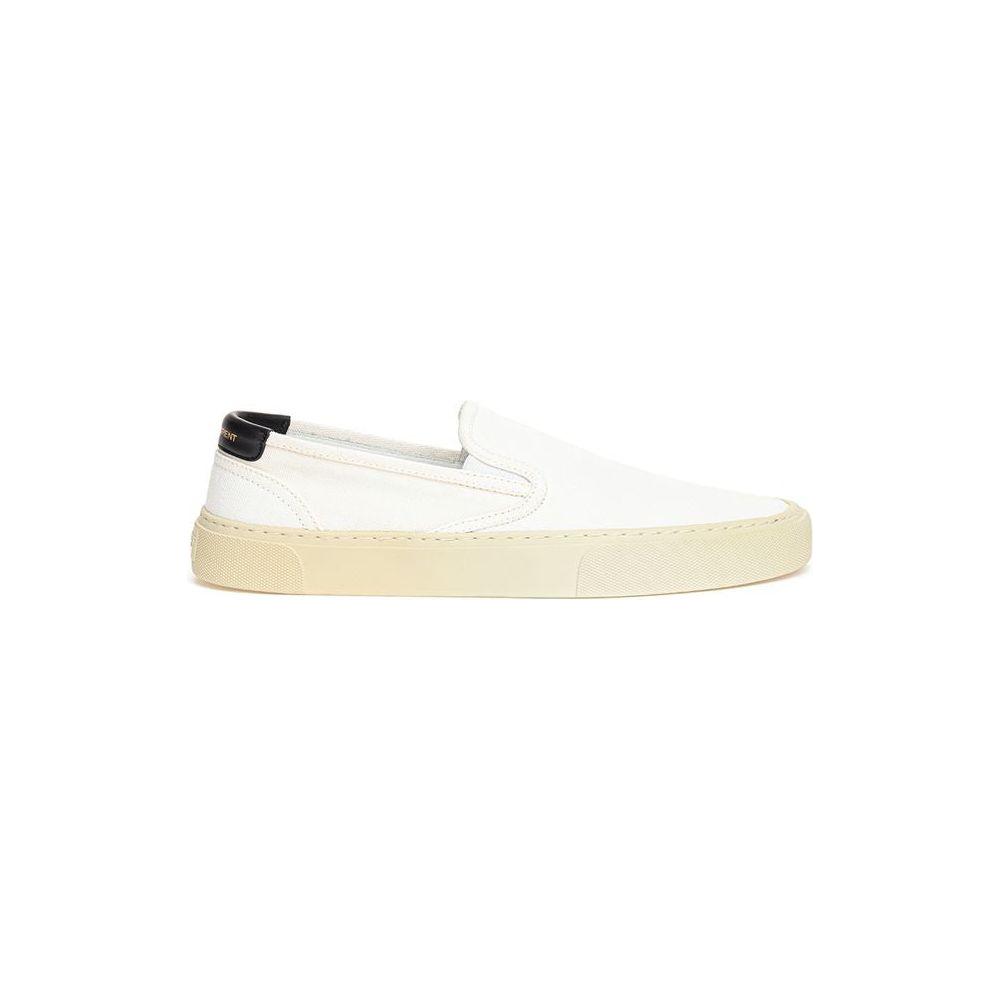 Saint Laurent White Cotton Sneaker Saint Laurent Antique White
