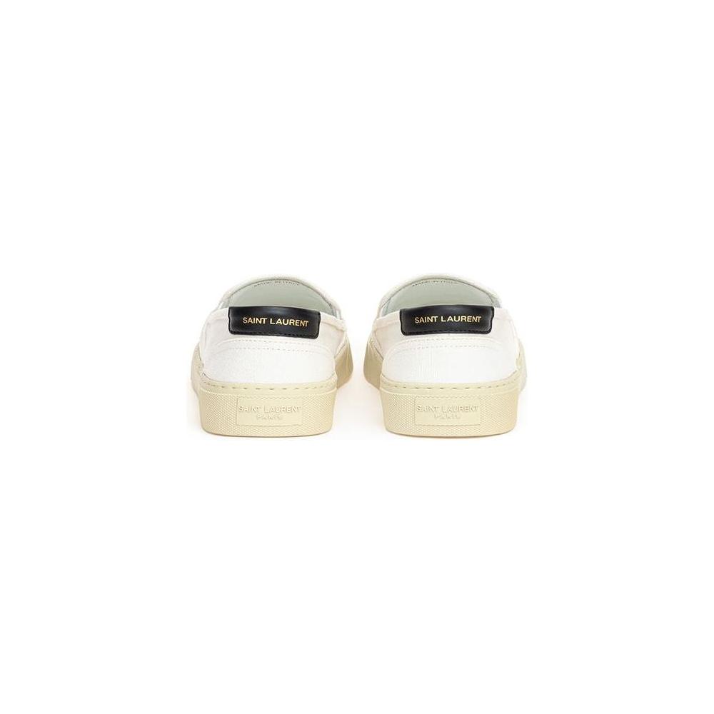 Saint Laurent White Cotton Sneaker Saint Laurent Antique White
