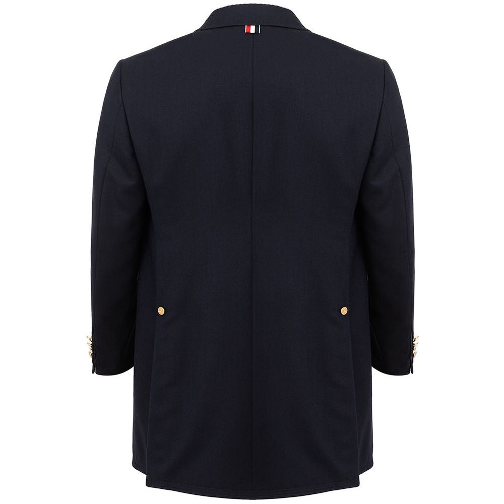 Thom Browne Elegant Wool Jacket in Signature Blue Thom Browne Black