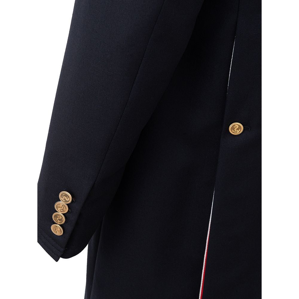 Thom Browne Elegant Wool Jacket in Signature Blue Thom Browne Black