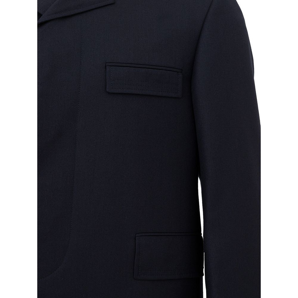 Thom Browne Elegant Wool Jacket in Signature Blue Thom Browne Black