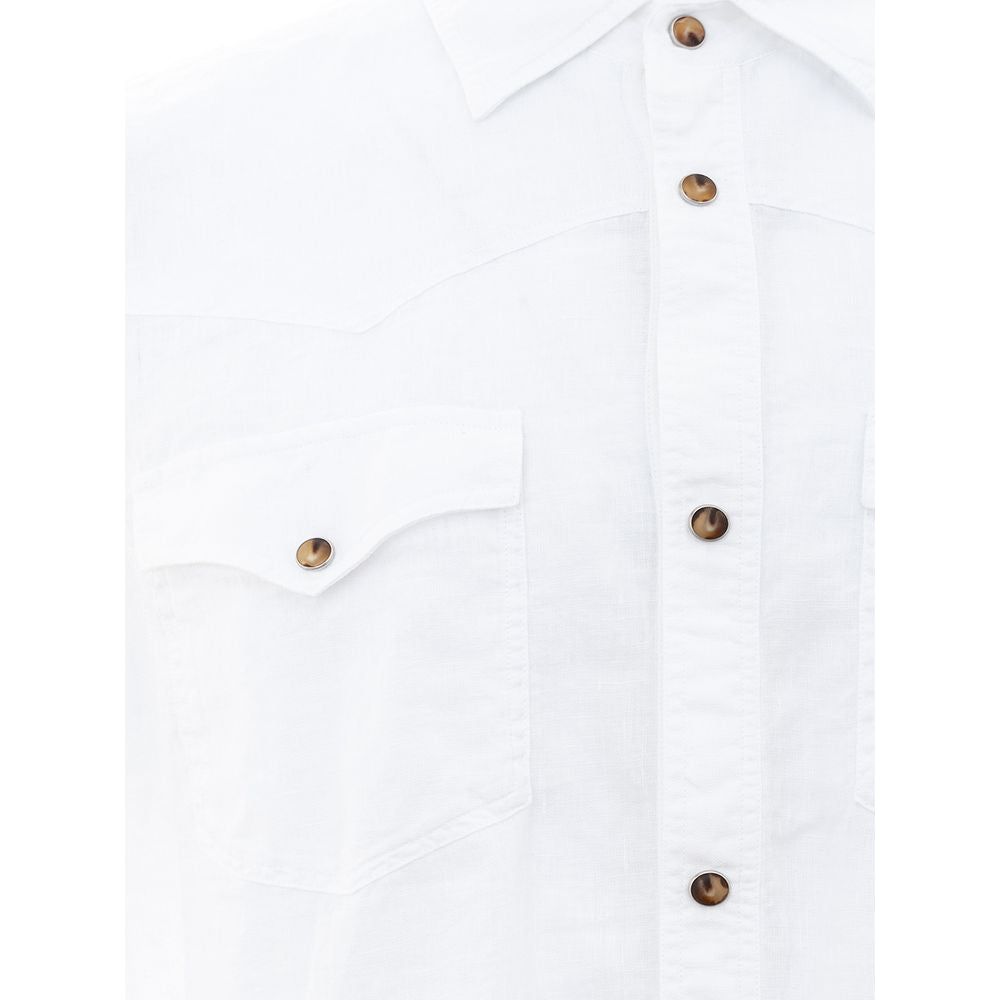 Gran Sasso Linen Elegance Shirt Gran Sasso White Smoke