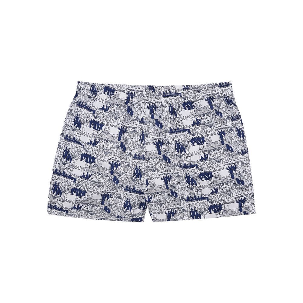 Emporio Armani Elegant White Polyester Swim Shorts Emporio Armani Gray