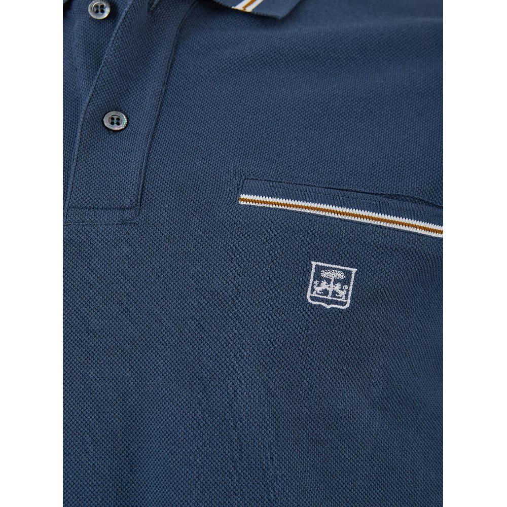 Corneliani Elegant Blue Italian Cotton Polo Shirt Corneliani Dark Slate Gray