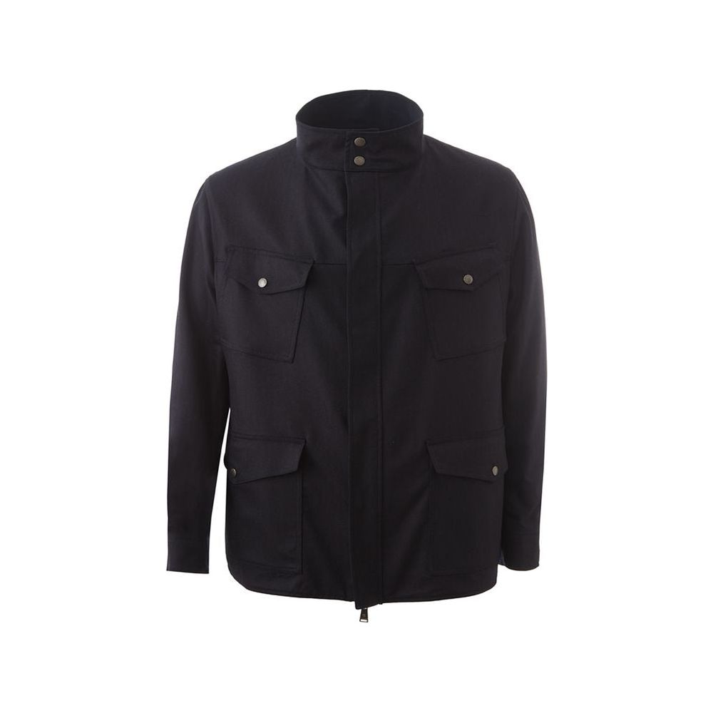 Lardini Elegant Wool Blend Men's Jacket Lardini Dark Slate Gray