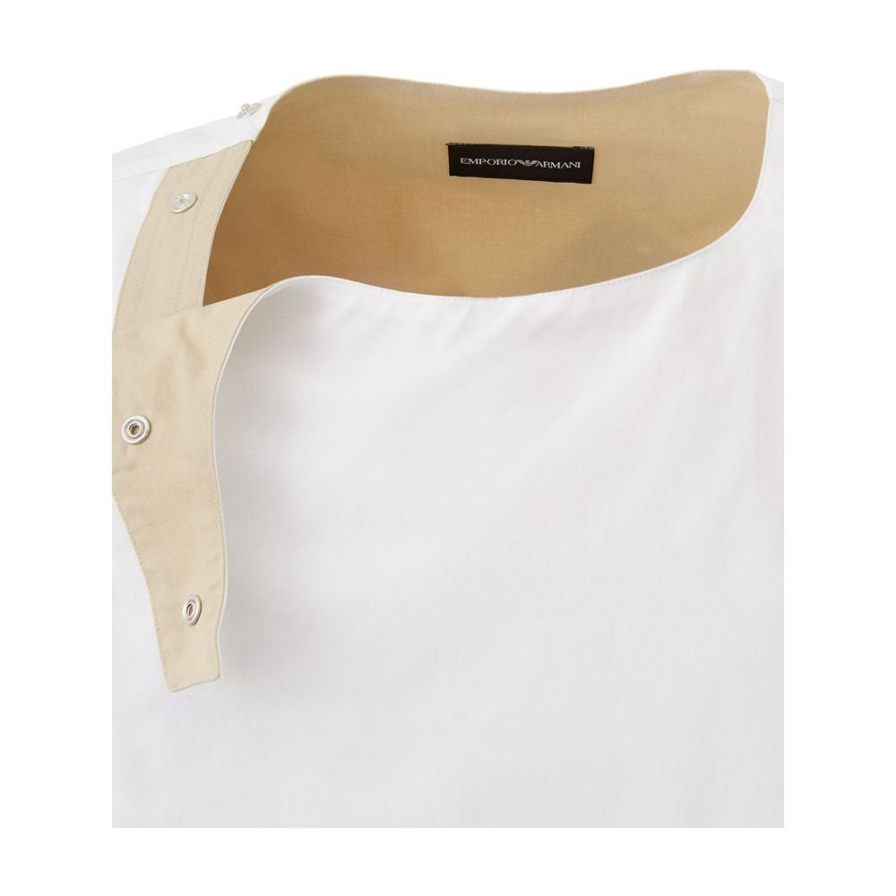 Emporio Armani White Cotton Sweater Emporio Armani Light Gray