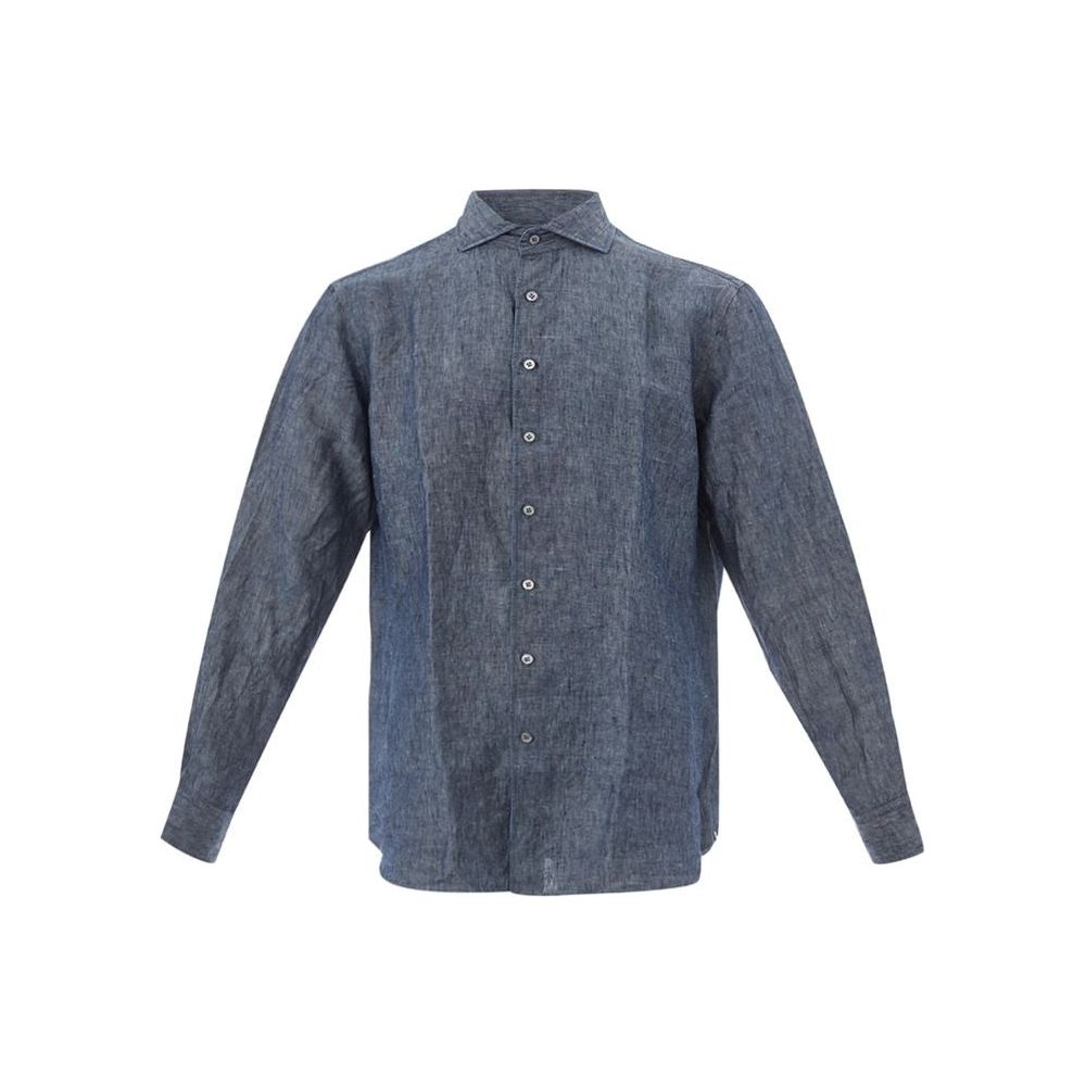 Lardini Elegant Flax Blue Shirt for Men Lardini Dim Gray