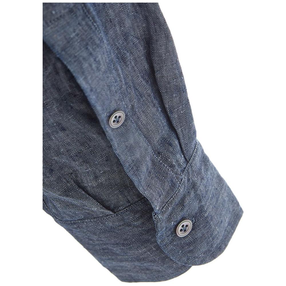 Lardini Elegant Flax Blue Shirt for Men Lardini Dim Gray