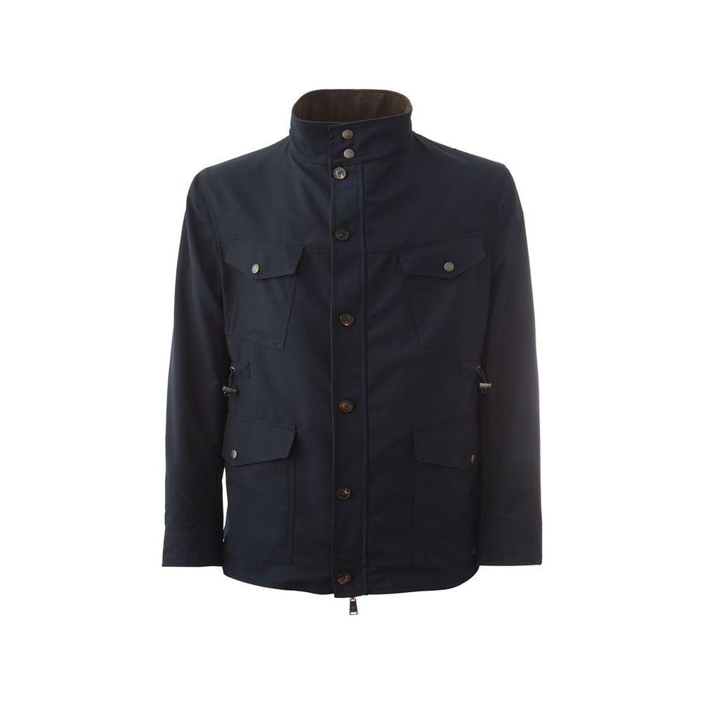 Lardini Elegant Wool Blue Jacket for Men Lardini Dark Slate Gray