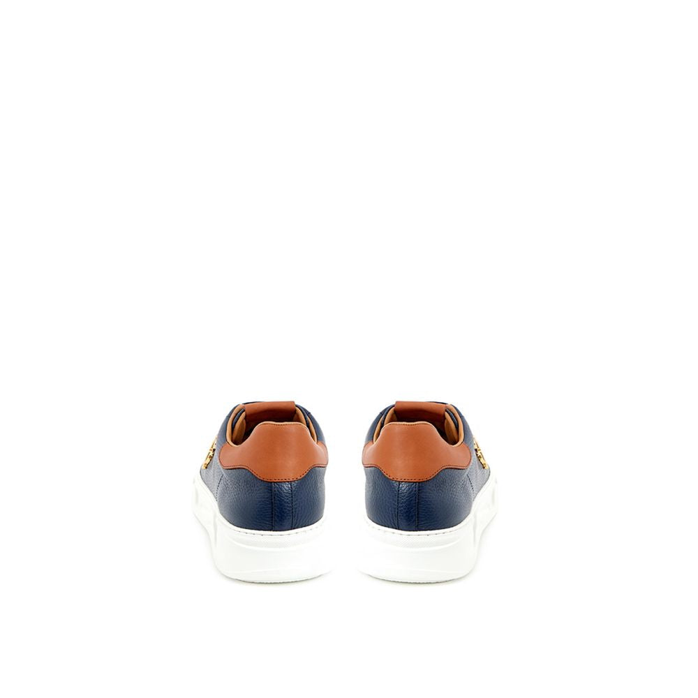 Roberto Cavalli Blue Leather Sneaker RO-279673-EU46/US12