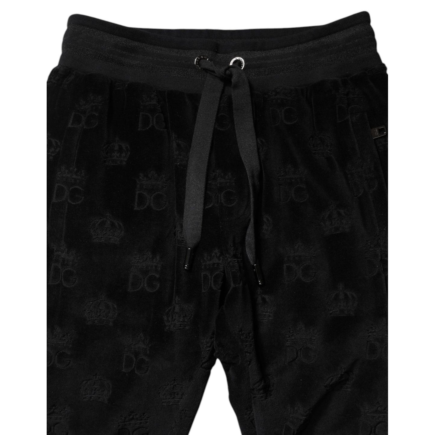 Dolce & Gabbana Black All-Over DG Logo Print Jogger Pants