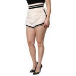 Dolce & Gabbana White Faux Fur High Waisted Hot Pants Short