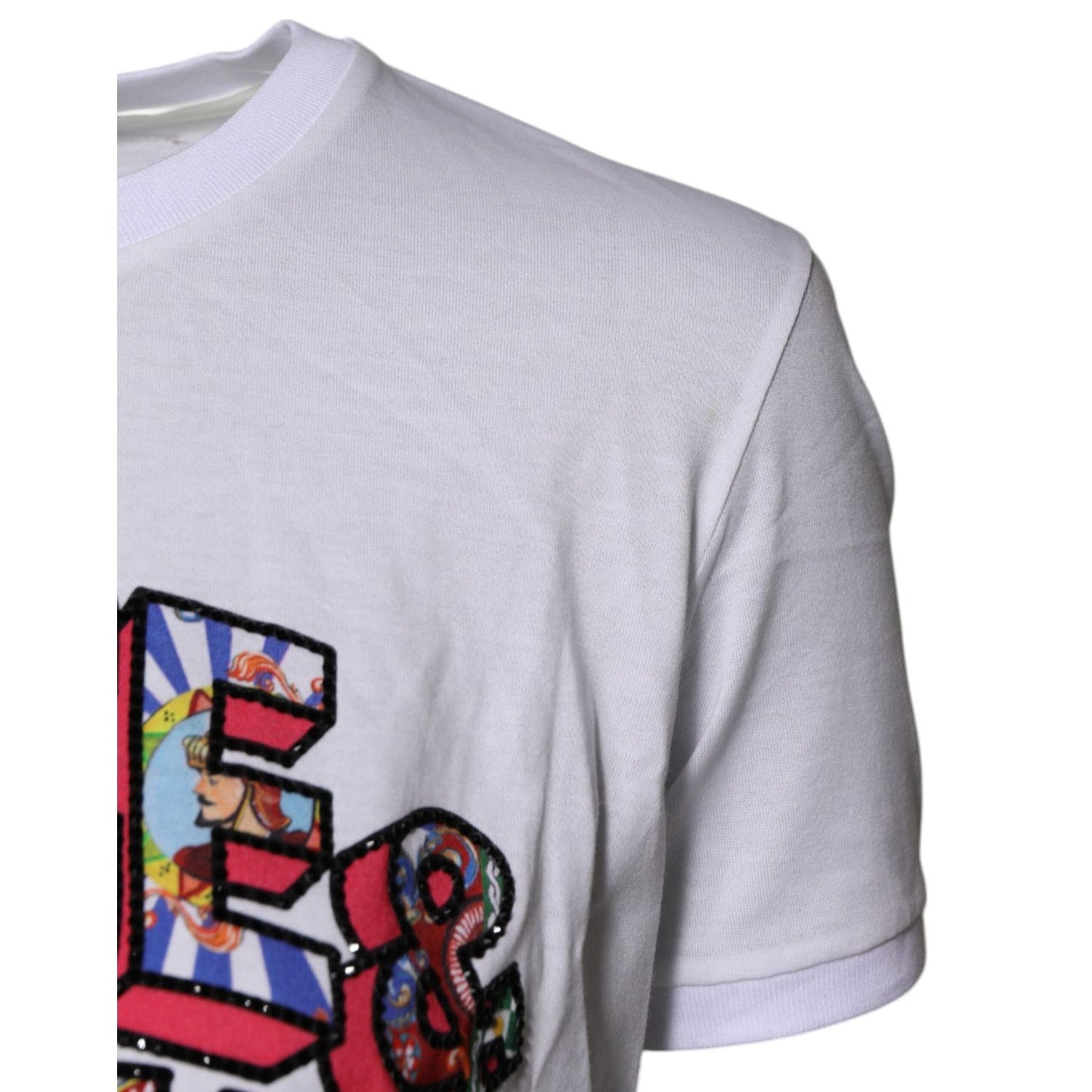 Dolce & Gabbana White Cotton Logo Print Round Neck T-shirt TSH87013-36