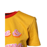 Dolce & Gabbana Yellow Printed Cotton Short Sleeves T-shirt TSH87141-38