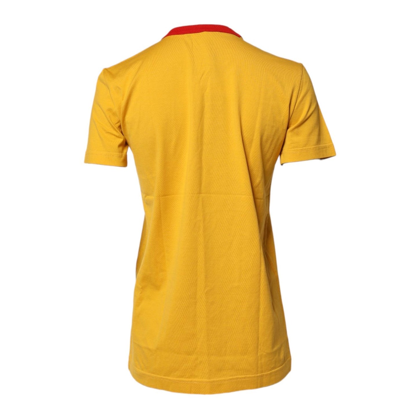 Dolce & Gabbana Yellow Printed Cotton Short Sleeves T-shirt TSH87141-38