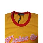 Dolce & Gabbana Yellow Printed Cotton Short Sleeves T-shirt TSH87141-38