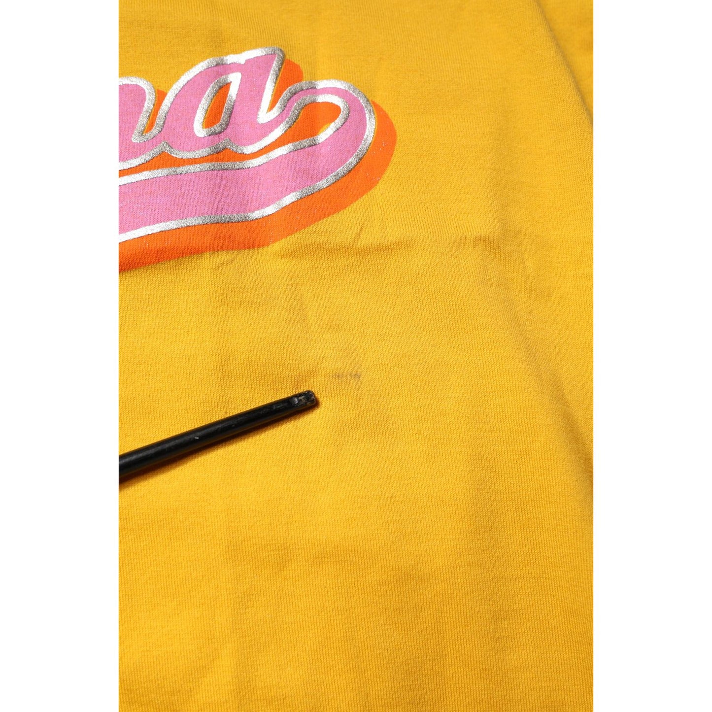 Dolce & Gabbana Yellow Printed Cotton Short Sleeves T-shirt TSH87141-38