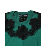 Dolce & Gabbana Green Wool Lace Detail Sleeveless Tank Top