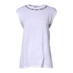 Dolce & Gabbana White Cotton Sleeveless Printed Tank T-shirt