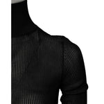 Dolce & Gabbana Black Knit Long Sleeves Turtleneck Slim Top