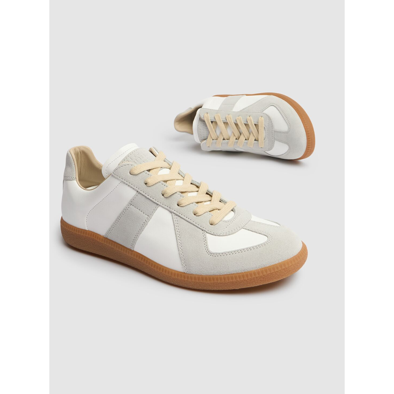 Maison Margiela Low Leather And Suede Sneakers