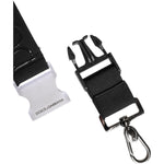 Dolce & Gabbana Black Stretch Polyester Rubberised DG Logo Keychain BEL9270
