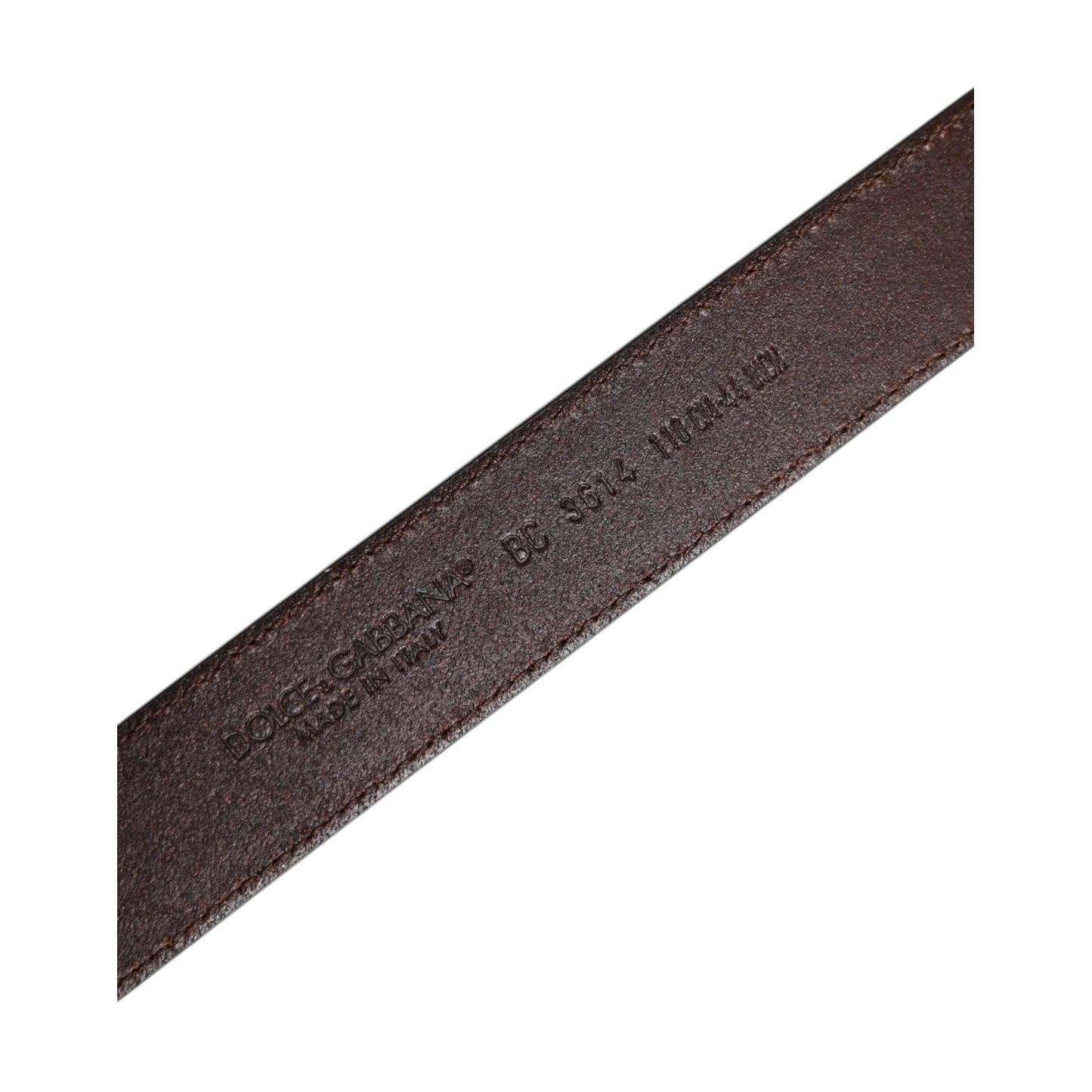Dolce & Gabbana Brown Leather Silver Metal Buckle Belt BEL9283-110