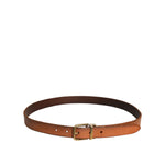 Dolce & Gabbana Brown Leather Gold Tone Metal Buckle Belt BEL9285-90